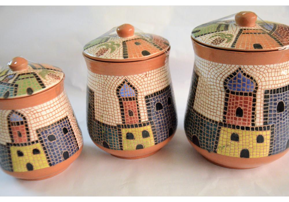 Coffee Tea Sugar Food Storage Bowl | Modern Round Pottery Kitchen Container